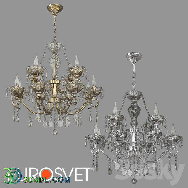 Ceiling light - OM Large crystal chandelier Eurosvet 10103_12 Teodore