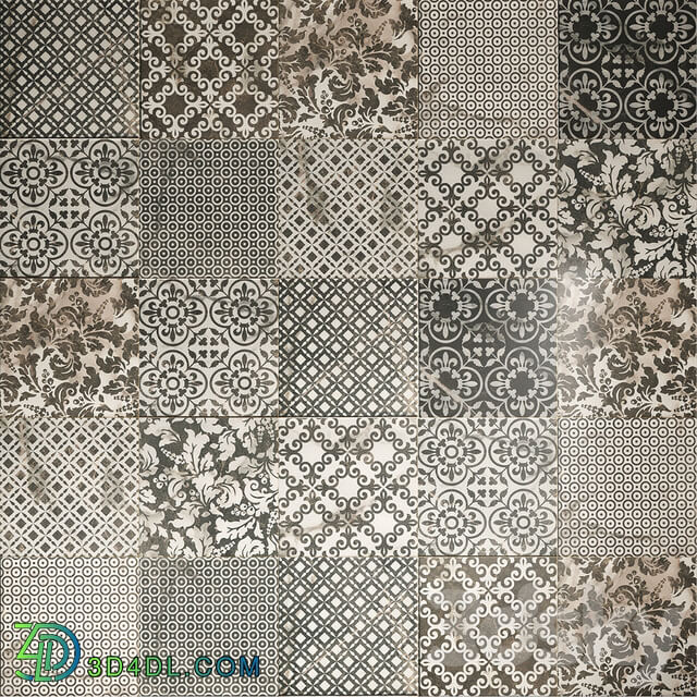 Tile - Damask _ Decor ceramic with multi texture