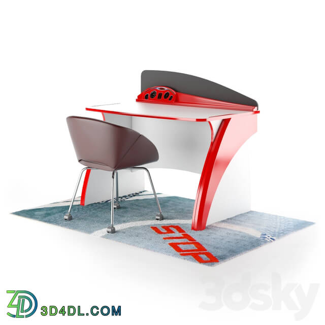 Office furniture - Bi-Turbo table_ chair and carpet