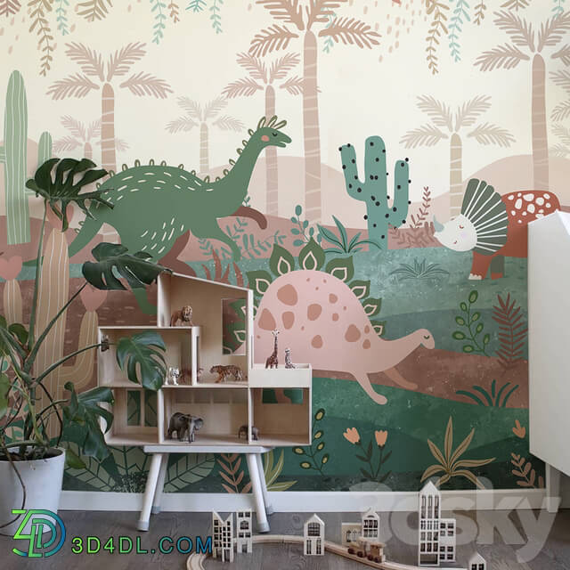Wall covering - Creativille _ Wallpapers _ Dinosaurs 2401
