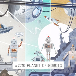 Wall covering - Creativille _ Wallpapers _ Planet of robots 2710 