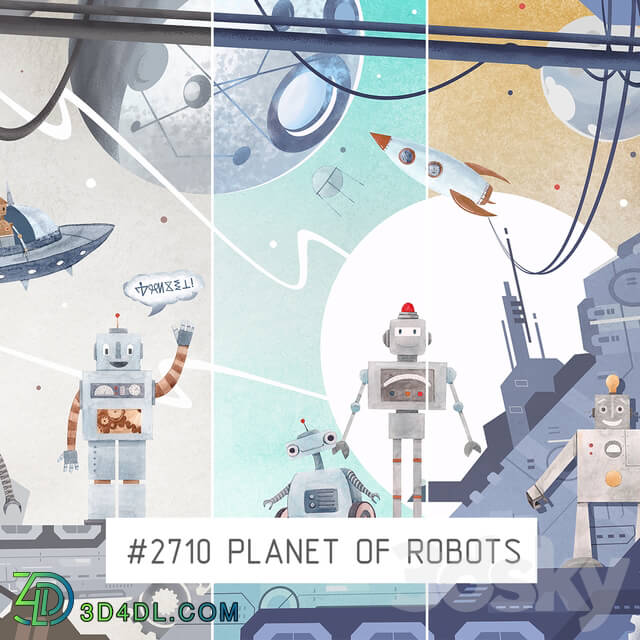 Wall covering - Creativille _ Wallpapers _ Planet of robots 2710