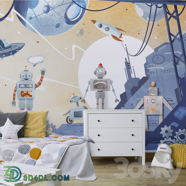 Wall covering - Creativille _ Wallpapers _ Planet of robots 2710