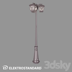 Street lighting - OM Street three-arm lamp on a pole Elektrostandard GL 1022F _ 3 Columba 
