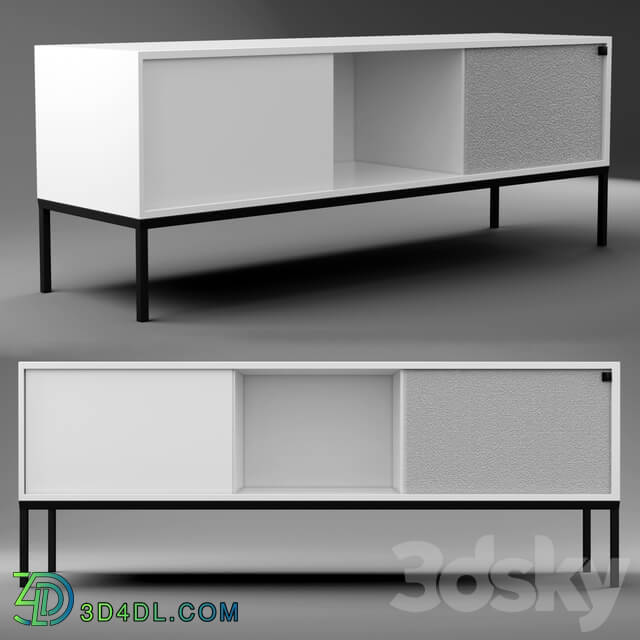 Sideboard Chest of drawer TV stand Met biała