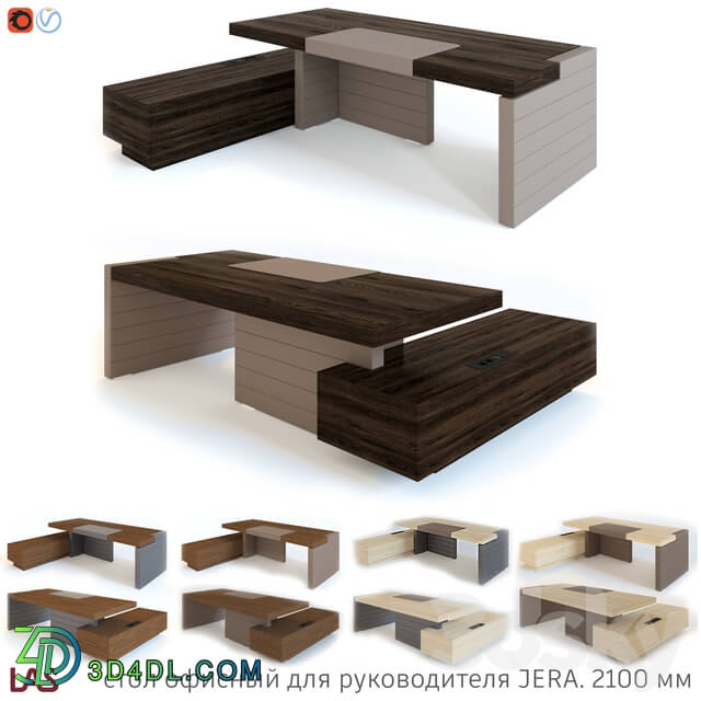 Office furniture - OM Office table for the head of JERA 2100 mm _with open front panel_
