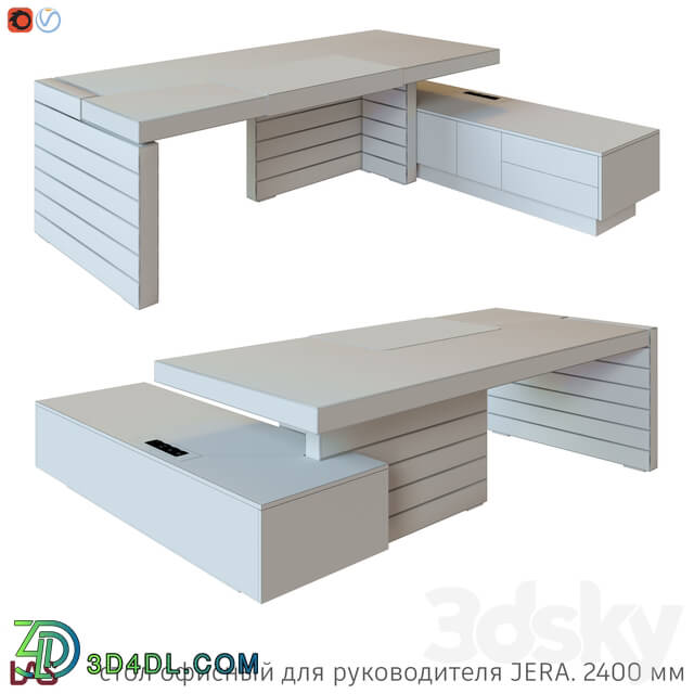 OM Office table for the head of JERA 2400 mm with open front panel 