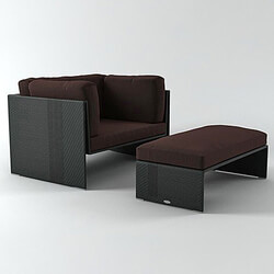 Designconnected Dedon Slim Line Lounge Chair And Footstool 
