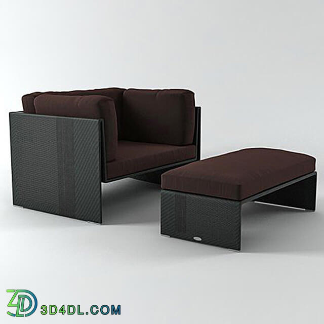 Designconnected Dedon Slim Line Lounge Chair And Footstool