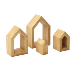 Dimensiva Four Houses Wooden Decoration by Mad Lab 