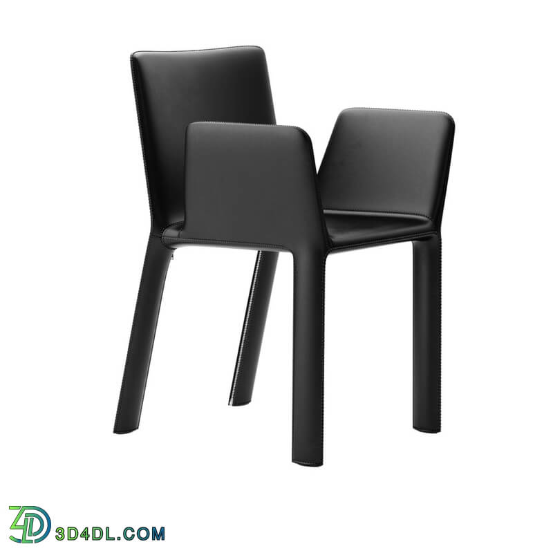 Dimensiva Joko Leather Armrest Chair by Kristalia
