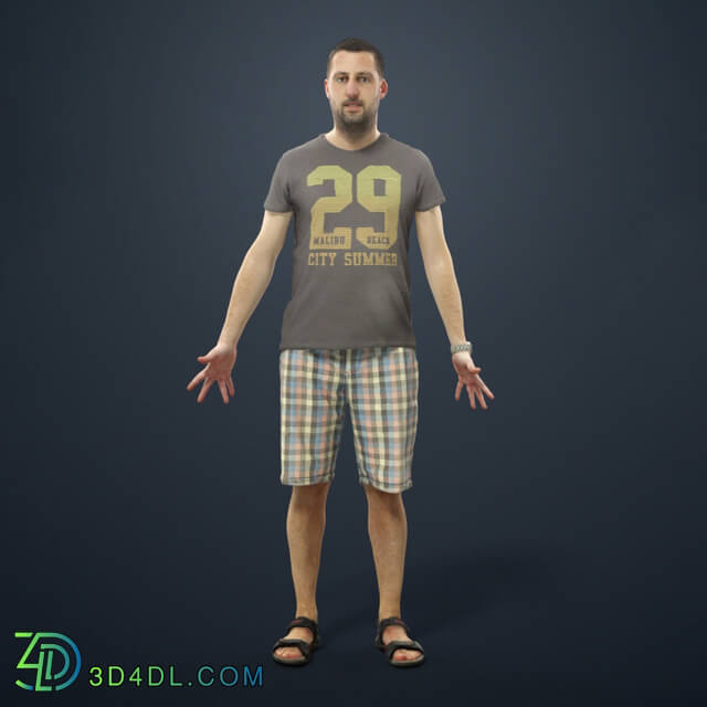 Gobotree people Animated Casual Man In Shorts