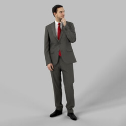 Gobotree people Man Jack a Business Man Standing Thinking free 3D model 
