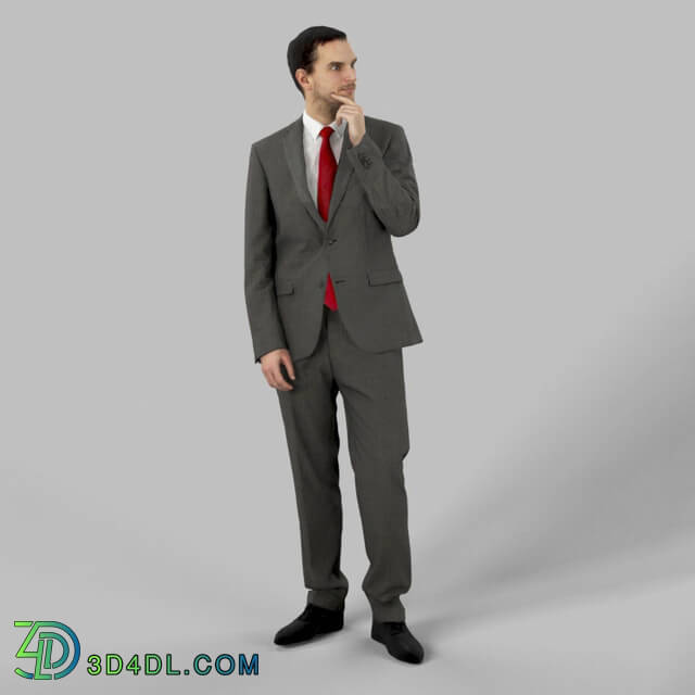 Gobotree people Man Jack a Business Man Standing Thinking free 3D model