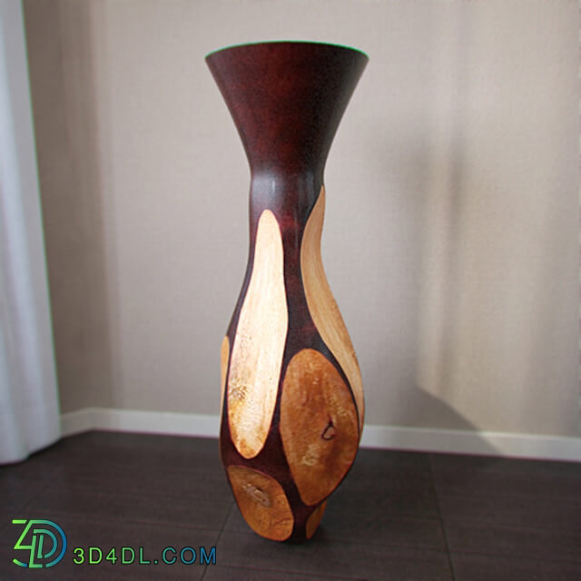  Mango wood vase H43 33