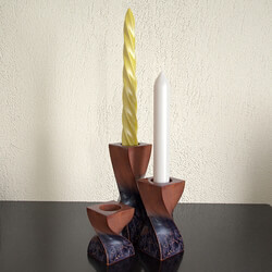  Wooden twisted candlesticks 41 