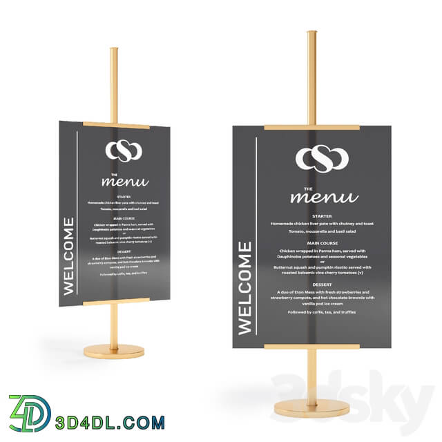 Restaurant - Easel with a menu