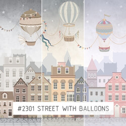 Wall covering - Creativille _ Wallpapers _ 2301 Street with Balloons 