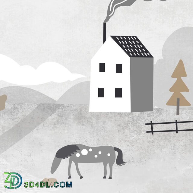 Wall covering - Creativille _ Wallpapers _ 2552 Farm with horses