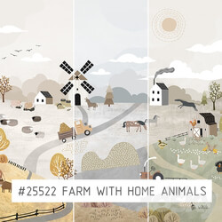 Wall covering - Creativille _ Wallpapers _ 25522 Farm with animals 