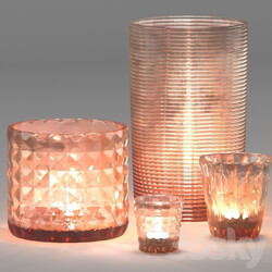 Other decorative objects - 4 glass candle decorative 