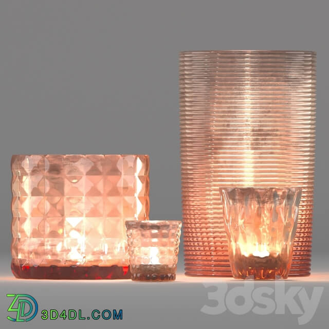 Other decorative objects - 4 glass candle decorative