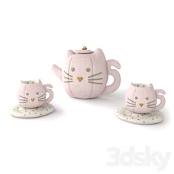 Toy - Kitty soft tea set 