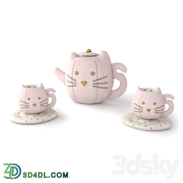 Toy - Kitty soft tea set