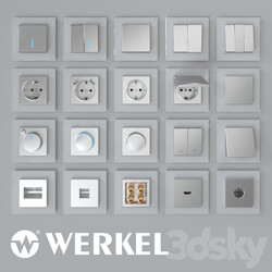 Miscellaneous - OM Sockets and Werkel switches _silver corrugated_ 