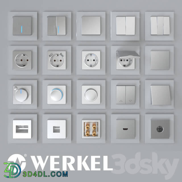 Miscellaneous - OM Sockets and Werkel switches _silver corrugated_