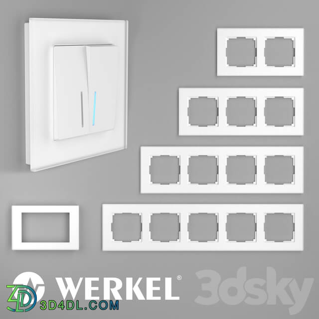 Miscellaneous - OM Glass frames for sockets and switches Werkel Favorit _white_