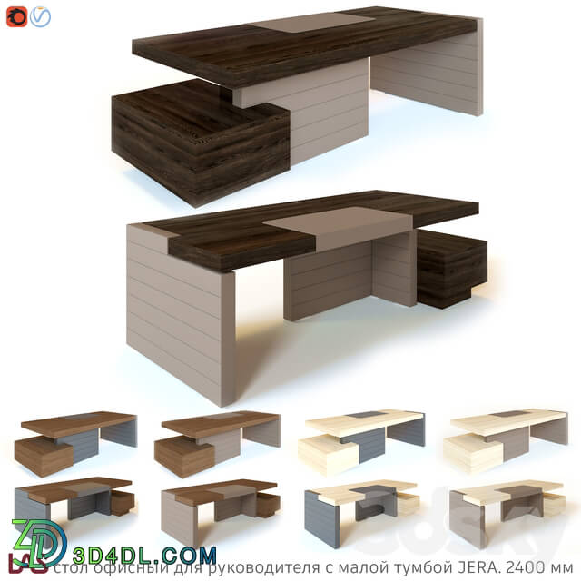 Table - OM Office table for the head of JERA 2400 mm _open front panel_ with small stand_