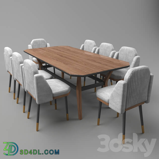 Table _ Chair - Soft dining table HQ