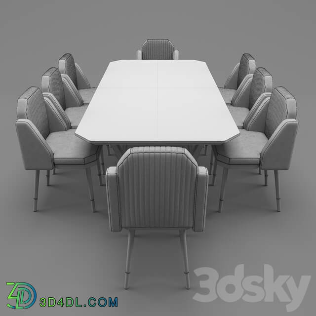 Table _ Chair - Soft dining table HQ