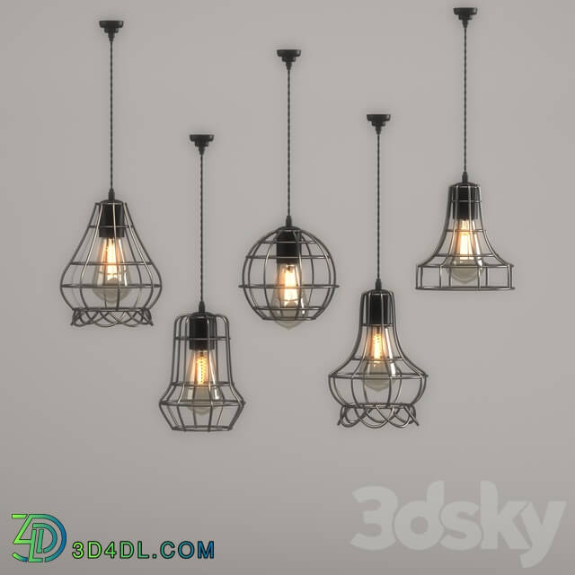 Chandelier - Five Hanging Lights_02