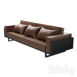 Sofa - Brown leather sofa 