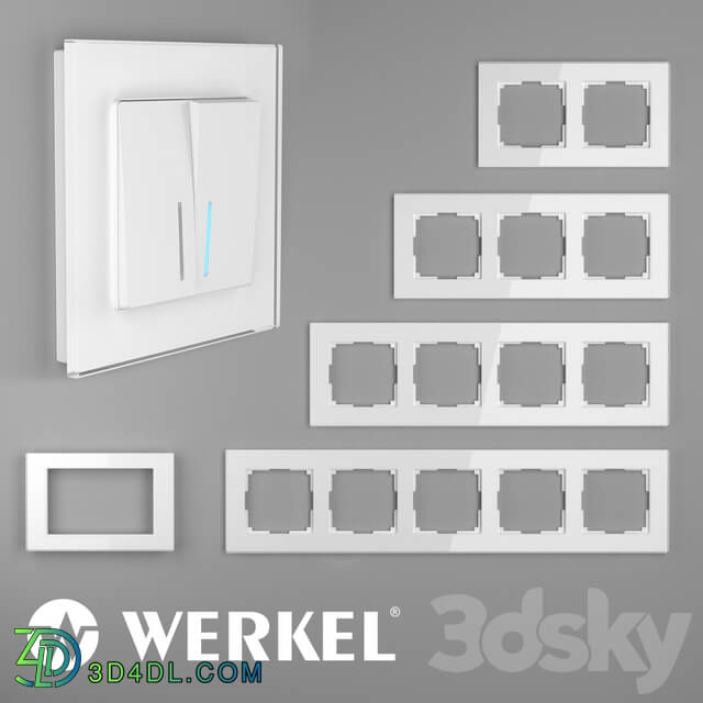 Miscellaneous - OM Glass frames for sockets and switches Werkel Favorit _white_
