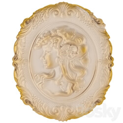 Decorative plaster - girl face frame 