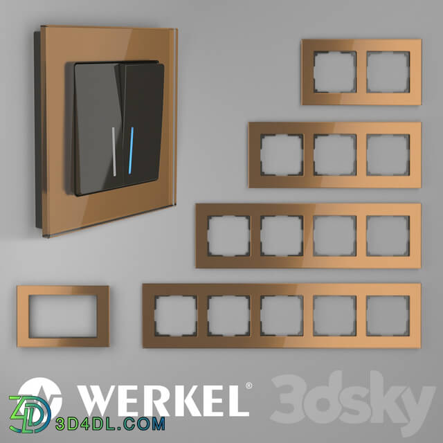 Miscellaneous - OM Glass frames for sockets and switches Werkel Favorit _bronze_