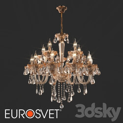 Chandelier - OM Large pendant chandelier with crystal Eurosvet 310_15 Lecce 