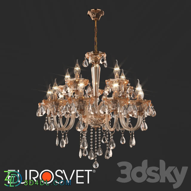Chandelier - OM Large pendant chandelier with crystal Eurosvet 310_15 Lecce
