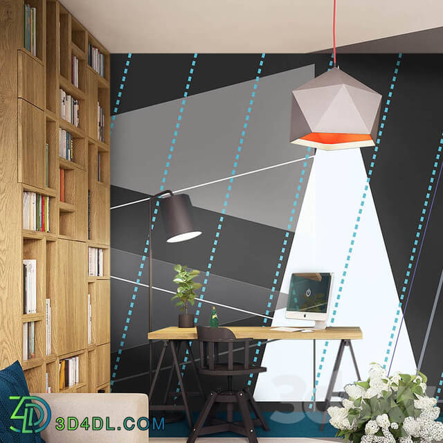 Wall covering - Designer Wallpaper Geometry-2018 pack2