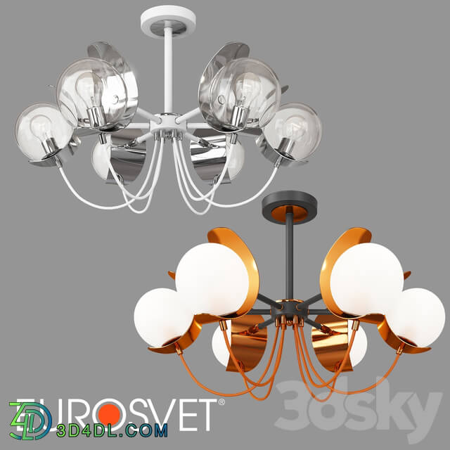 Chandelier - OM Ceiling chandelier with glass shades Eurosvet 70110_6 Amato