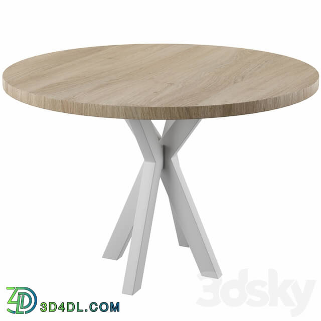 Table - Round dining table with wooden worktop