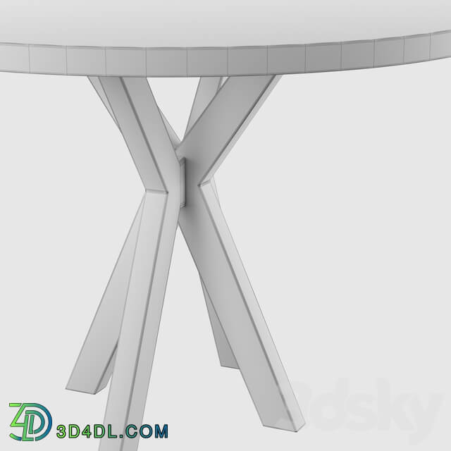 Table - Round dining table with wooden worktop
