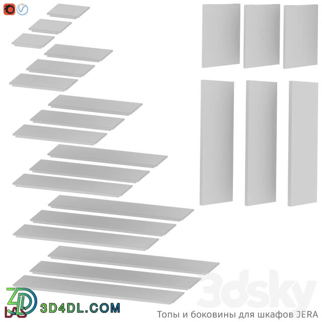 Wardrobe _ Display cabinets - OM Document cabinets L900 mm H1583 mm_ set of tops and sides JERA