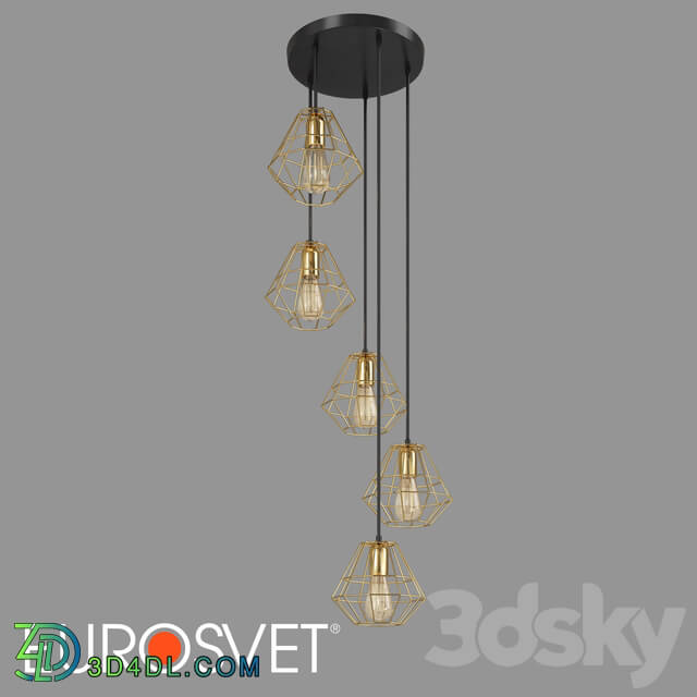 Chandelier - OM Pendant lamp TK Lighting 2576 Diamond Gold