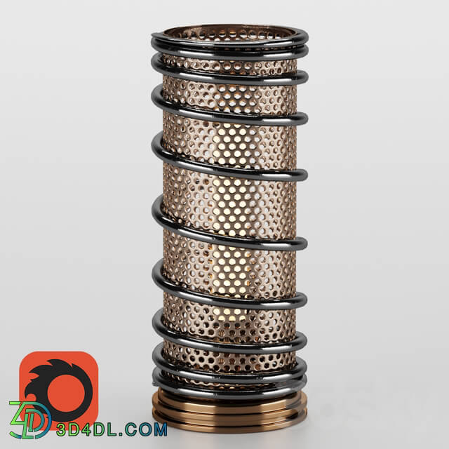 Table lamp - Table lamp_ handmade_ from a car spring