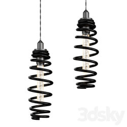 Chandelier - Lamp_ handmade_ from a car spring 