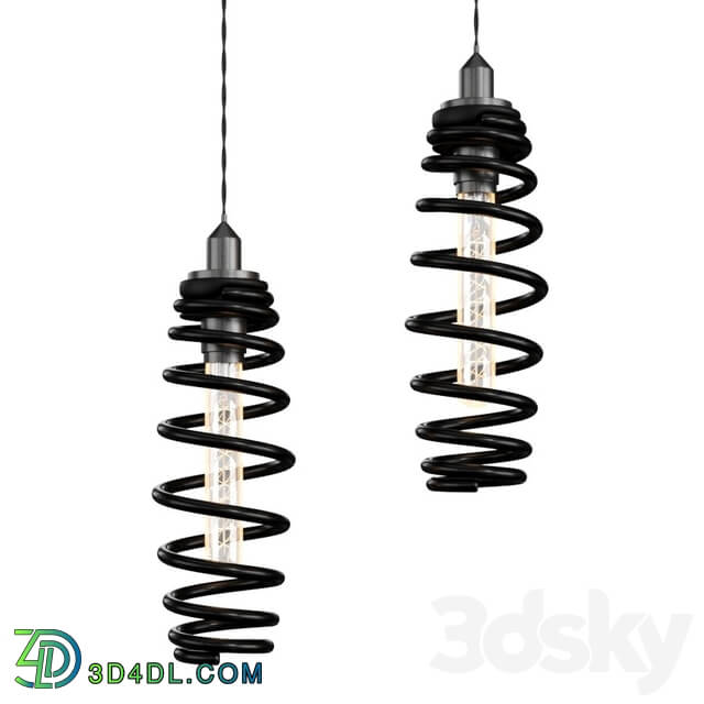 Chandelier - Lamp_ handmade_ from a car spring